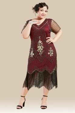 Cheap ๐ BABEYOND Glitter Half Sleeve Long Fringe Plus ๐ Dress ๐คฉ