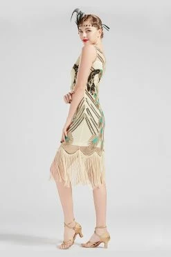 Promo 😀 BABEYOND Glitter Sequin Peacock Scoop Neck 👗 Dress 🤩 -1920's Shop 5 3 1 scaled