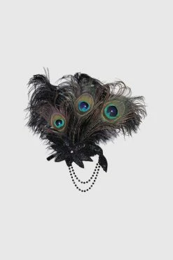 Coupon 🥰 BABEYOND Embroidered Peacock Feather Hair Clip 👏