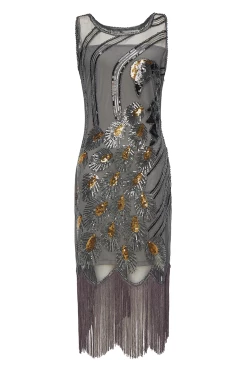 Promo 😀 BABEYOND Glitter Sequin Peacock Scoop Neck 👗 Dress 🤩 -1920's Shop Gray 2 9ae87f74 64a7 4426 ba0e 1505cdb1c277 1
