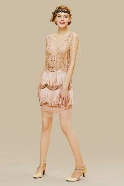 Cheapest 🔔 BABEYOND Retro Fringe Sleeve Sequin Mini 👗 Dress 🧨