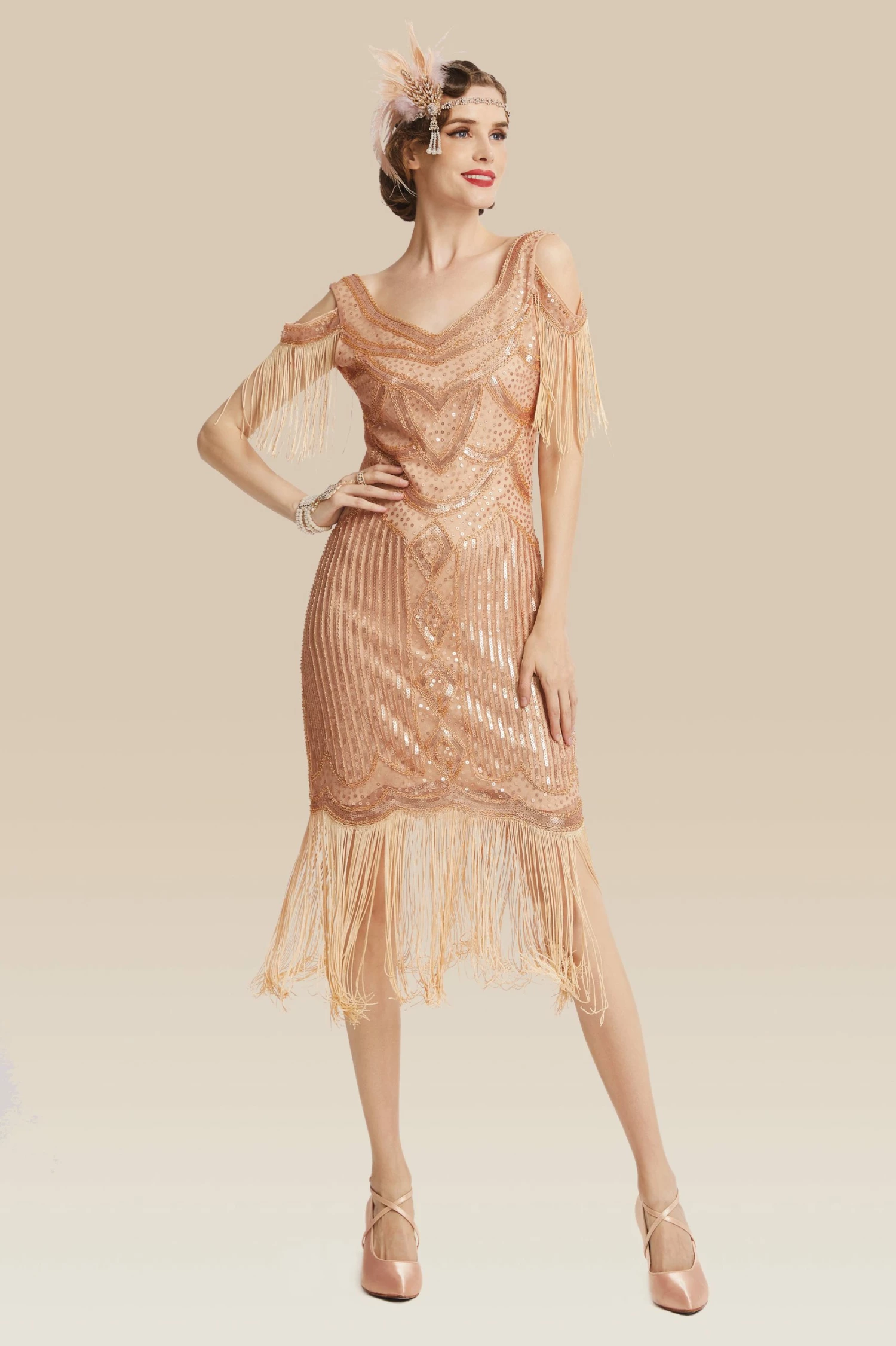 Deals 🥰 BABEYOND Beaded Off Shoulder Flapper 👗 Dress ✨ 9 Deals 🥰 BABEYOND Beaded Off Shoulder Flapper 👗 Dress ✨ - Image 9