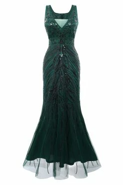 Promo โ๏ธ BABEYOND Bodycon Tulle Maxi Cocktail Prom ๐ Dress โค๏ธ 7 Promo โ๏ธ BABEYOND Bodycon Tulle Maxi Cocktail Prom ๐ Dress โค๏ธ -1920's Shop WH flapperdress99 darkgreen XS scaled